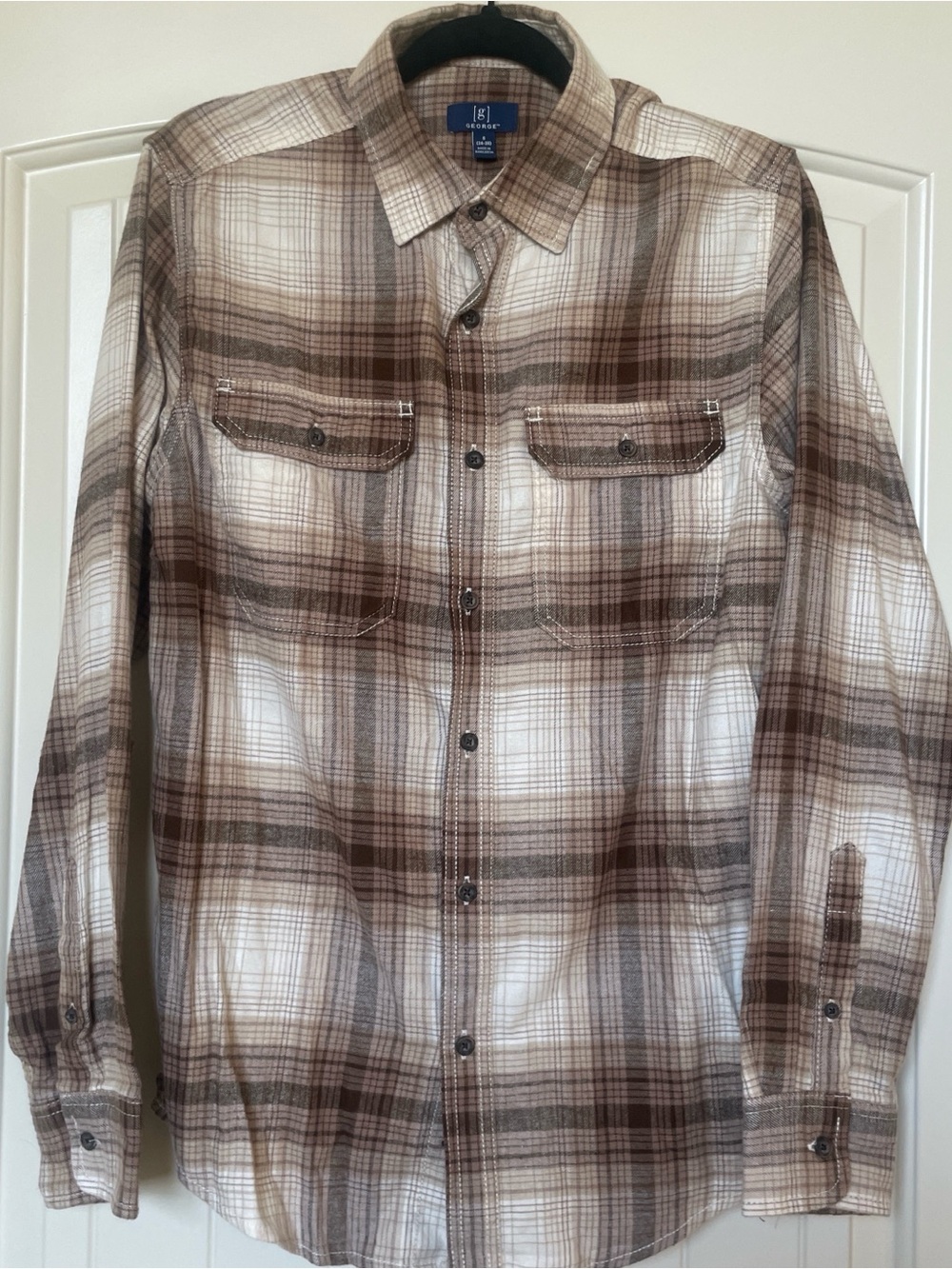 George Brown Plaid Button-Up Flannel Shirt